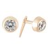 Revere 9ct Gold Cubic Rubover Andralok Stud Earrings