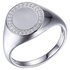 Revere White Cubic Zirconia Silver Signet Ring 