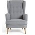 Argos Home Callie Fabric Wingback Chair- Light Grey