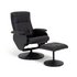Argos Home Rowan Faux Leather Swivel Chair & Footstool Black