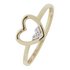 Revere 9ct Gold Plated 0.02ct tw Diamond Open Heart Ring
