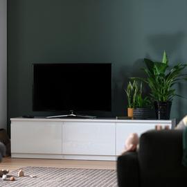 Habitat Jenson 3 Door Large TV Unit - White Gloss