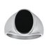 Revere Mens Stainless Steel Black Resin Oval Signet Ring