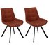 Argos Home Tribeca Pair of Microfibre Dining Chairs - Tan