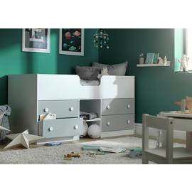 Argos Home Jackson White & Grey Shorty Mid Sleeper Bed Frame