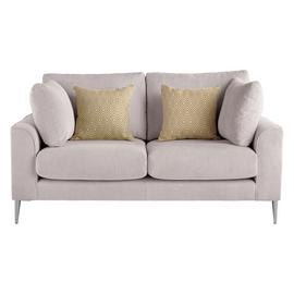 Argos Home Beckett 2 Seater Fabric Sofa - Silver