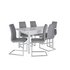 Argos Home Lyssa Extending Gloss Table & 6 Milo Chairs -Grey