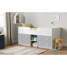 Argos Home Jackson White & Grey Mid Sleeper Bed & Mattress