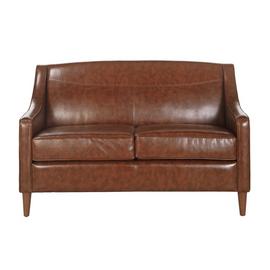 Argos Home Dorian 2 Seater Faux Leather Sofa - Mottled Tan