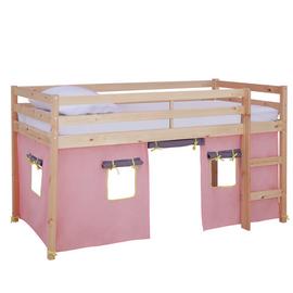 Argos Home Kaycie Pine Mid Sleeper, Rose Tent &Kids Mattress