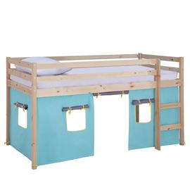 Argos Home Kaycie Pine Mid Sleeper, Blue Tent &Kids Mattress