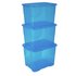 Strata Set of 3 24 Litre Blue Curve Storage Boxes