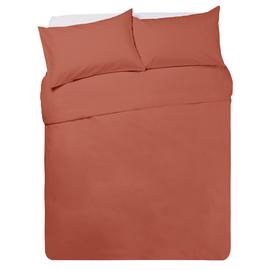 Habitat Polycotton Plain Rust Bedding Set - King size