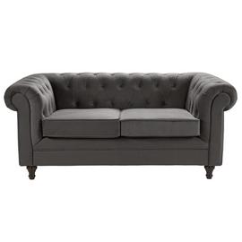 Habitat Chesterfield Velvet 2 Seater Sofa - Charcoal
