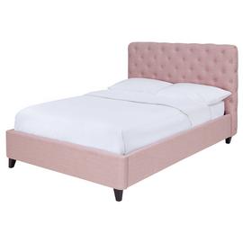 Argos Home Bouton Upholstered Kingsize Bed Frame - Pink
