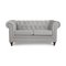 Argos Home Chesterfield 2 Seater Velvet Sofa - Light Grey