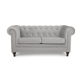 Habitat Chesterfield Velvet 2 Seater Sofa - Light Grey