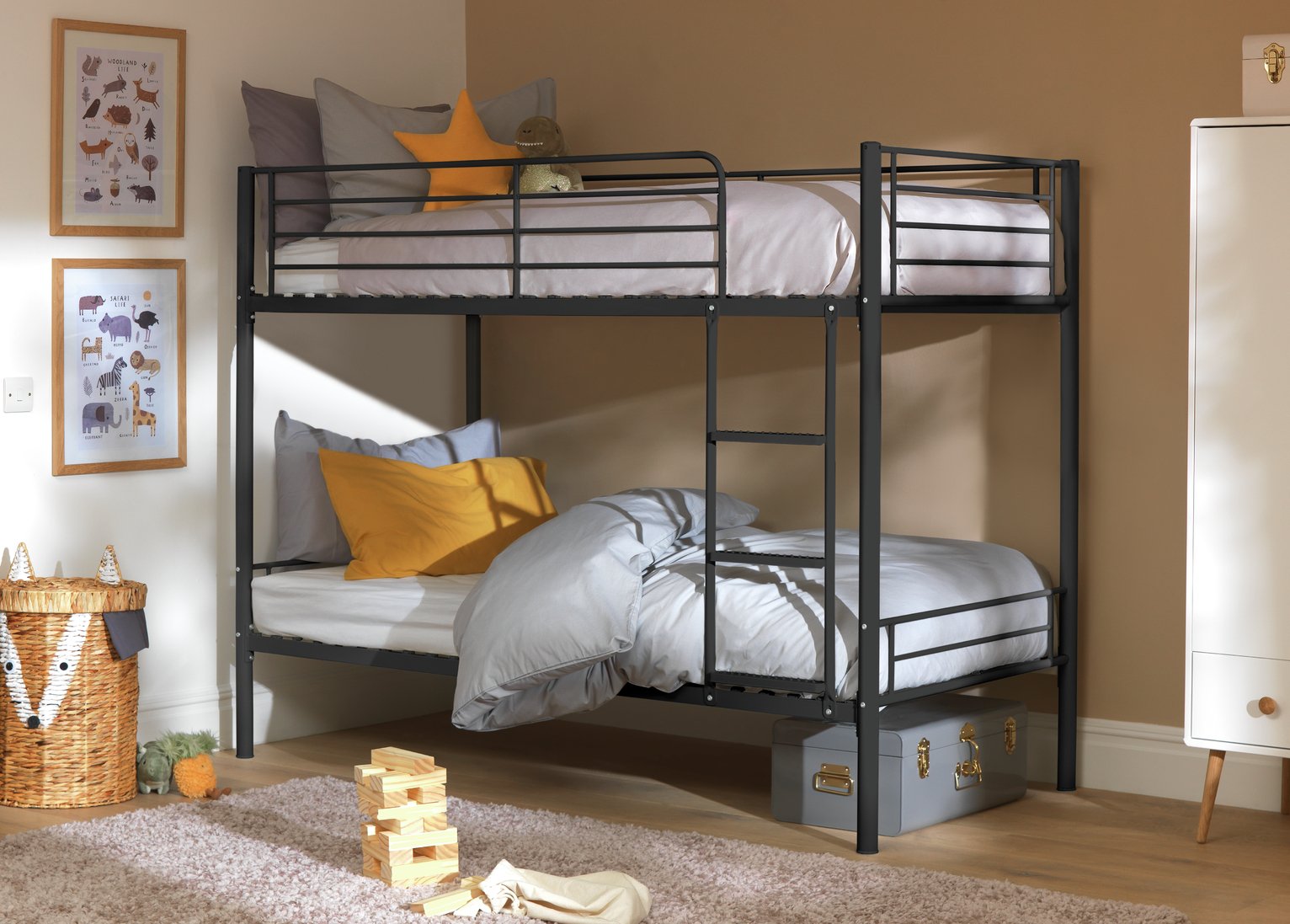 metal black bunk bed