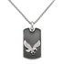Revere Mens Stainless Steel Eagle Dog Tag Pendant Necklace