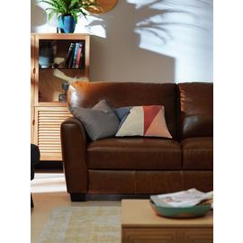Habitat Milford Leather 3 Seater Sofa - Tan