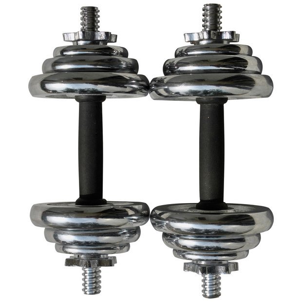Buy Pro Fitness Chrome Dumbbell Set 20kg at Argos.co.uk Your Online