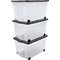 Argos Home Set of 3 65L Lidded Wheeled Plastic Storage Box