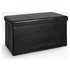 Argos Home Large Black Leather Effect Ottoman with Stitching