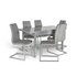 Argos Home Lyssa Extending Gloss Table & 6 Milo Chairs -Grey