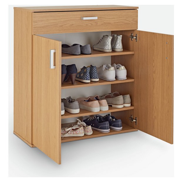 buy home venetia shoe storage cabinet - oak effect at argos.co.uk