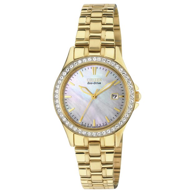 Buy Citizen Ladies Gold Coloured Eco Drive Bracelet Watch Womens