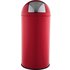 HOME 30L Red Round Push Top Bin