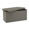 Argos Home Large Faux Leather Stitched Ottoman - Grey