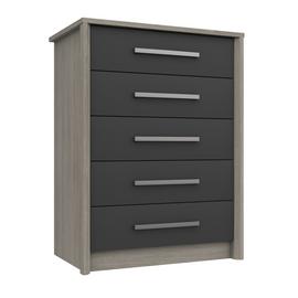 Grasmere 5 Drawer Chest - Dark Grey