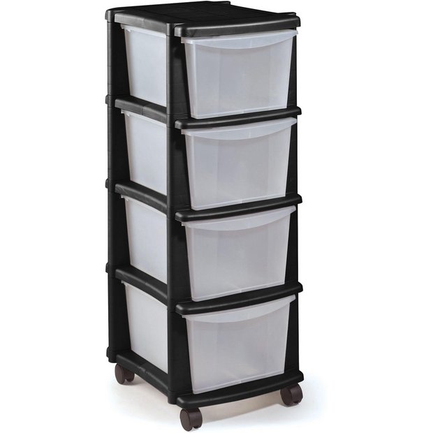 Buy HOME Keter 4 Drawer Plastic Tower Storage Unit Black at Argos.co