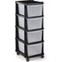 Argos Home 4 Drawer Black Plastic Tower Storage Unit