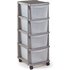 Argos Home 4 Drawer Silver Plastic Tower Storage Unit