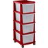 Argos Home 4 Drawer Red Plastic Tower Storage Unit