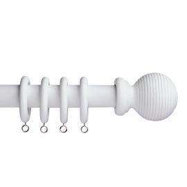 Argos Home White Wooden Fixed Curtain Pole - 120cm
