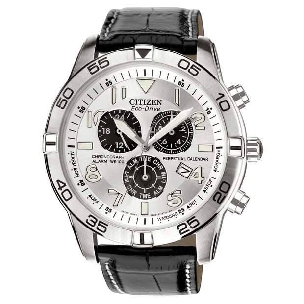 Citizen eco drive clearance watch black leather strap