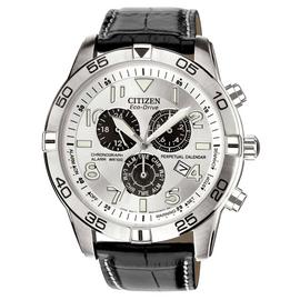 Citizen Men's Black Coloured Leather Strap Watch