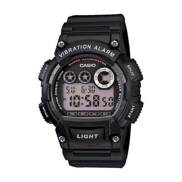 Buy Casio Men s Vibration Alarm Black Resin Strap Watch Men s