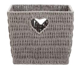 Argos Home Squares Natural Heart Box - Grey