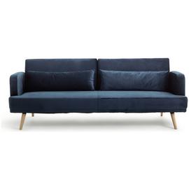 Habitat Andy Velvet 3 Seater Clic Clac Sofa Bed - Blue