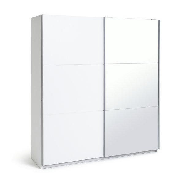 Large white deals sliding door wardrobe