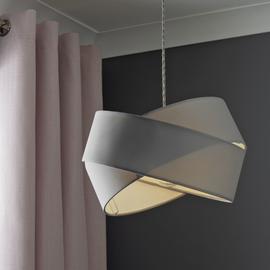 Argos Home Grey Ribbon Twist Easy Fit Lampshade - 31cm