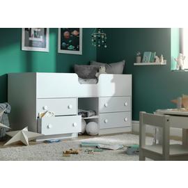 Argos Home Jackson White Shorty Mid Sleeper Bed & Mattress