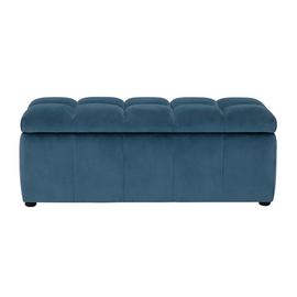 Argos Home Maisie Large Velvet Ottoman - Blue