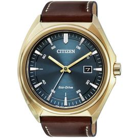 Citizen Men's Eco-Drive Brown Leather Strap Watch