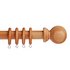Argos Home 1.8m Grooved Ball Wood Curtain Pole Natural Wood