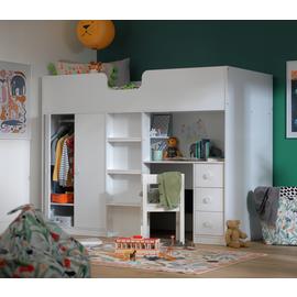 Habitat Jackson High Sleeper Bed and Mattress - White